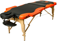 Массажный стол Atlas Sport Складной 3-с 60см с сумкой (черный/оранжевый/деревянный) - 