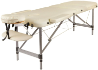 Массажный стол Atlas Sport Складной 3-с 70см (бежевый/алюминиевый) - 
