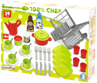 Набор игрушечной посуды Ecoiffier 100% Chef ECO2619