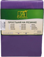 Простыня AlViTek Сатин однотонный на резинке 200x200x25 / ПР-СО-Р-200-ТЛ (темная лаванда) - 