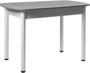 Обеденный стол ВВР ЛДСП раздвижной (камень светлый/подстолье прямое белый) - 