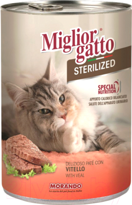 Влажный корм для кошек Miglior Gatto Sterilized Veal (400г)