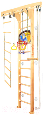 Детский спортивный комплекс Kampfer Wooden Ladder Wall Basketball Shield (натуральный/белый, стандарт)