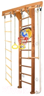Детский спортивный комплекс Kampfer Wooden Ladder Wall Basketball Shield (ореховый/белый, стандарт)