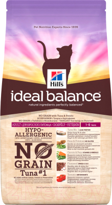 Сухой корм для кошек Hill's Ideal Balance Adult No Grain Tuna & Potato (1.5кг)