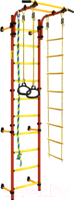 Детский спортивный комплекс Kampfer Strong Kid Wall, высота +52см (красный/желтый)