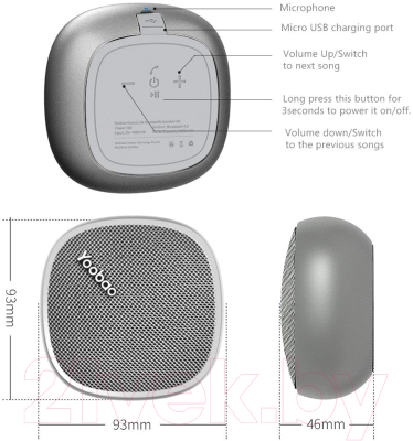 Портативная колонка Yoobao Mini-Speaker M1 (серый)