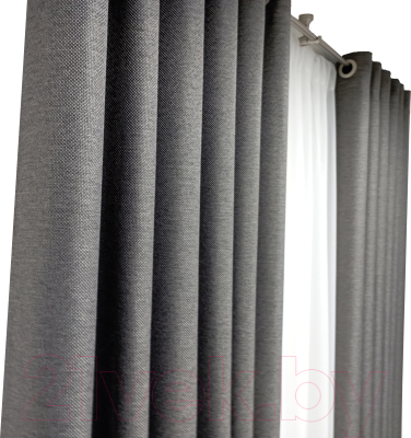 Шторы Модный текстиль 06L / 112MT391019 (250x150, 2шт, темно-серый)