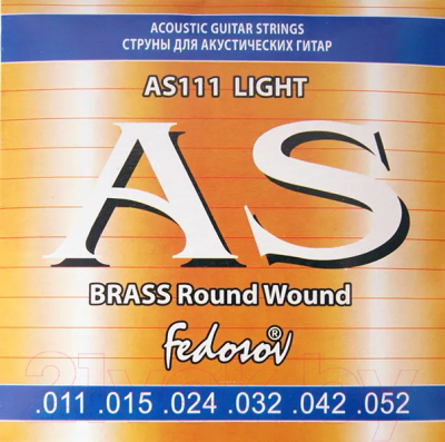 Струны для акустической гитары Fedosov Brass Round Wound AS111