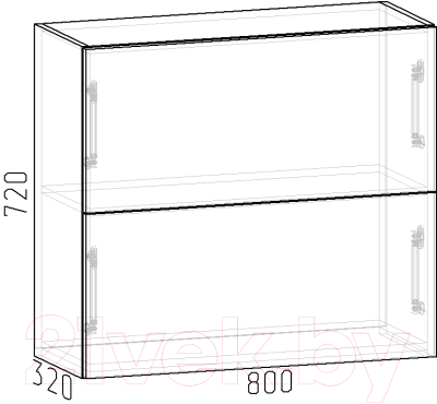 Шкаф навесной для кухни Интермебель Микс Топ ШНС 720-11-800 80см (сумеречный голубой)