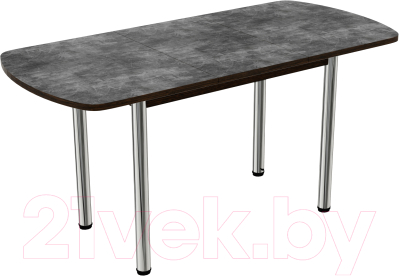 Обеденный стол ВВР ЛДСП раздвижной (камень темный/подстолье прямое серый)
