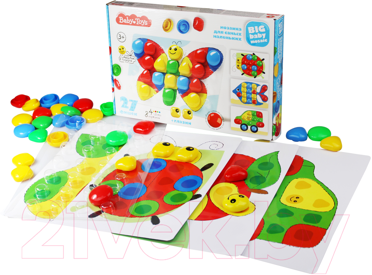Развивающая игра Baby Toys Мозаика для самых маленьких. Бабочка / 03580 — фото 2