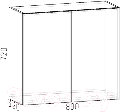 Шкаф навесной для кухни Интермебель Микс Топ ШНС 720-8-800 80см (дуб крафт золотой)