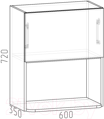 Шкаф навесной для кухни Интермебель Микс Топ ШН 720-17-600 60см (дуб крафт золотой)