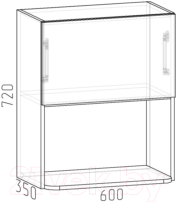 Шкаф навесной для кухни Интермебель Микс Топ ШН 720-17-600 60см