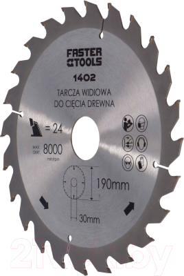 Пильный диск Faster Tools 190x30мм / 1402