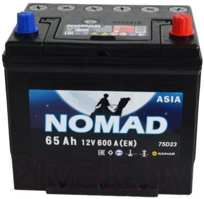 Изображение товара Автомобильный аккумулятор Kainar Nomad Asia 6СТ-65 Рус L+ / 062 141 07 0 R (65 А/ч)