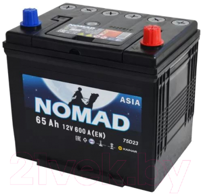 Изображение товара Автомобильный аккумулятор Kainar Nomad Asia 6СТ-65 Рус L+ / 062 141 07 0 R (65 А/ч)