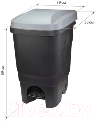 Контейнер для мусора Idea М2398 (60л, серая крышка)