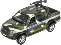 Автомобиль игрушечный Технопарк УАЗ Пикап Камуфляж с пулеметом / PICKUP-12MIL-ARMGN - 