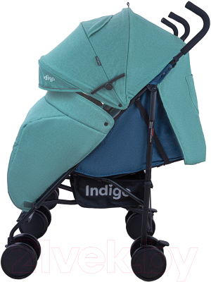 Детская прогулочная коляска INDIGO Duet (синий/зеленый)
