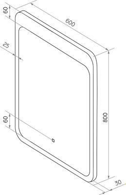 Зеркало Континент Lacio Led 60x80 (с часами слева, подогревом, линзой справа и нейтральной подсветкой)