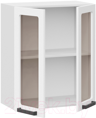 Шкаф навесной для кухни ТриЯ Детройт 1В6С исп. 2 (белый/белый глянец)