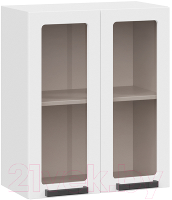 Шкаф навесной для кухни ТриЯ Детройт 1В6С исп. 2 (белый/белый глянец)