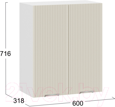 Шкаф навесной для кухни ТриЯ Кимберли 1В6 (белый/крем)