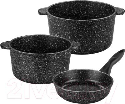 Набор кухонной посуды Elan Gallery Гармония вкуса 120273+3 (черный мрамор)