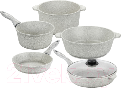 Набор кухонной посуды Elan Gallery Гармония вкуса 120348+5 (серый агат)