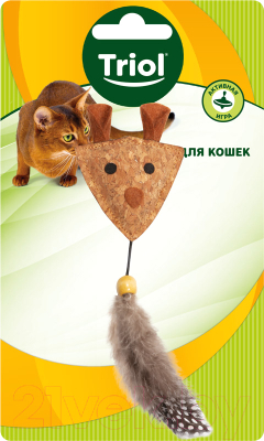 Игрушка для кошек Triol Мышка с перьями / 22171046