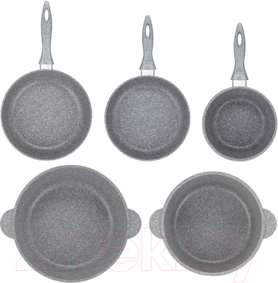Набор кухонной посуды Elan Gallery 120545+5 (серый мрамор)