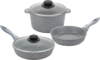Набор кухонной посуды Elan Gallery 120558+3 (серый мрамор) - 