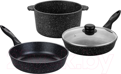 Набор кухонной посуды Elan Gallery 120205+3 (черный мрамор)