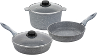 Набор кухонной посуды Elan Gallery 120560+3 (серый мрамор) - 