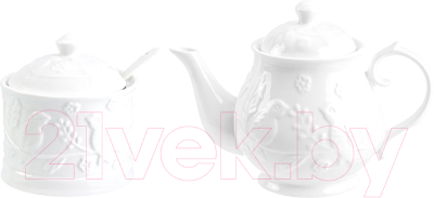 Изображение товара Заварочный чайник Elan Gallery Птички на ветке с сахарницей / 540201+2