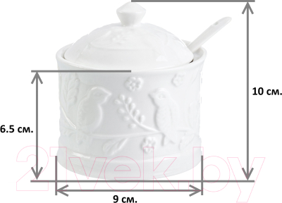 Изображение товара Заварочный чайник Elan Gallery Птички на ветке с сахарницей / 540201+2