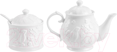 Изображение товара Заварочный чайник Elan Gallery Птички на ветке с сахарницей / 540201+2