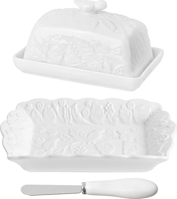 Масленка Elan Gallery Птички на ветке с тарелкой для масла / 540202+2 - 