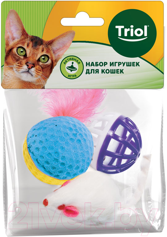 Набор игрушек для кошек Triol XW0028 / 22181034 (мяч, мышь, шар) — фото 2