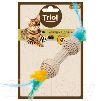 Игрушка для кошек Triol Natural Гантель с перьями / 22171053