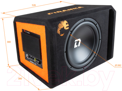 Корпусной активный сабвуфер DL Audio Piranha 12A (оранжевый)