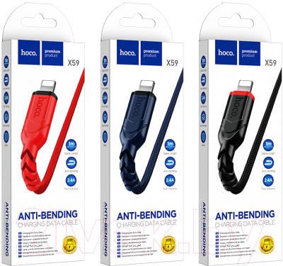 Изображение товара Кабель Hoco X59 USB (m)-Lightning (1м, синий)