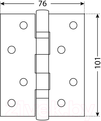 Комплект петель дверных Аллюр 2043 (101x76) 2BB-FHP SNP (2шт, матовый никель)