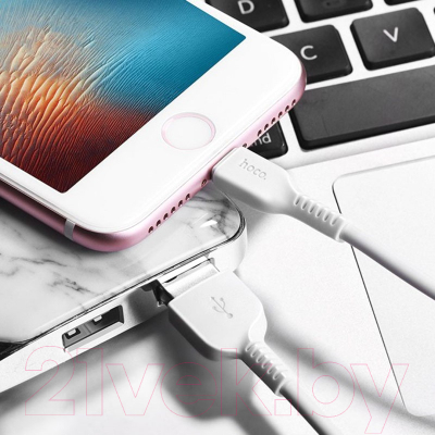 Кабель Hoco X20 USB (m)-Lightning (1м, белый)