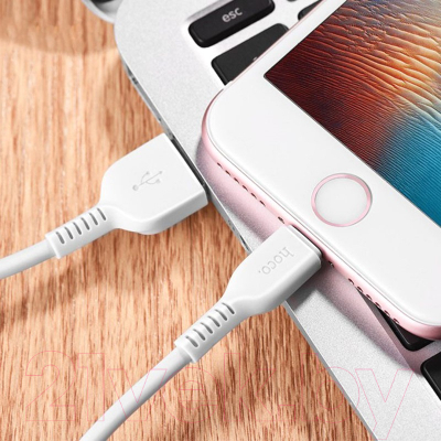 Кабель Hoco X20 USB (m)-Lightning (1м, белый)