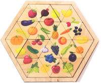 Развивающая игра Десятое королевство Овощи, фрукты, ягоды. Занимательные треугольники / 00778 - 