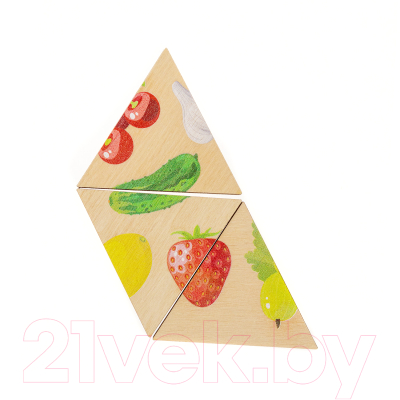Развивающая игра Десятое королевство Овощи, фрукты, ягоды. Занимательные треугольники / 00778