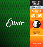 Струны для бас-гитары Elixir Strings 14677 45-105 Stainless Steel - 